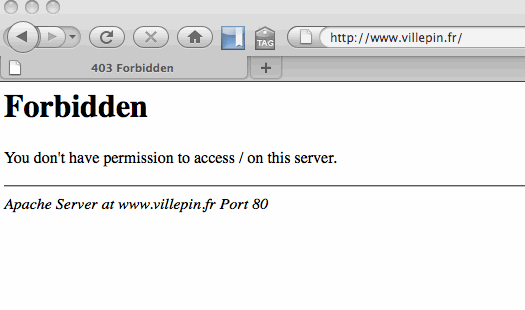 Villepin.fr 403 forbidden